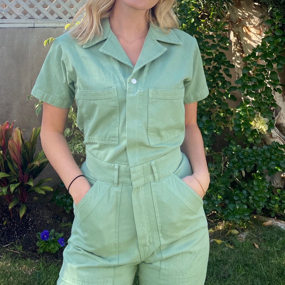 Green big bud press jumpsuit